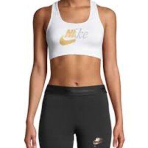🖤 Nike Metallic-Logo Medium-Support Sports Bra – Size XL | Dri-FIT